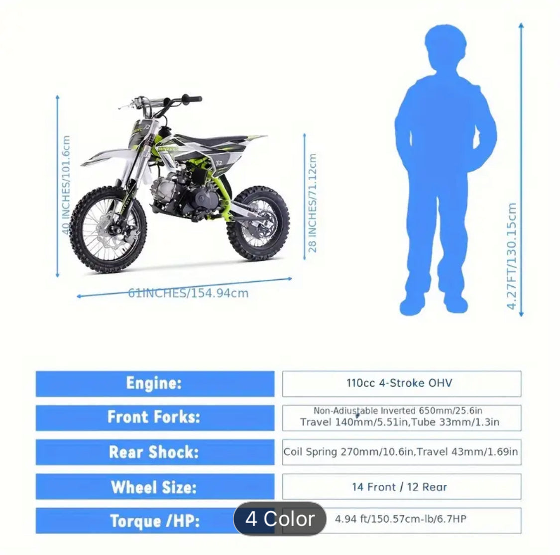 Mototec 110cc dirtbike
